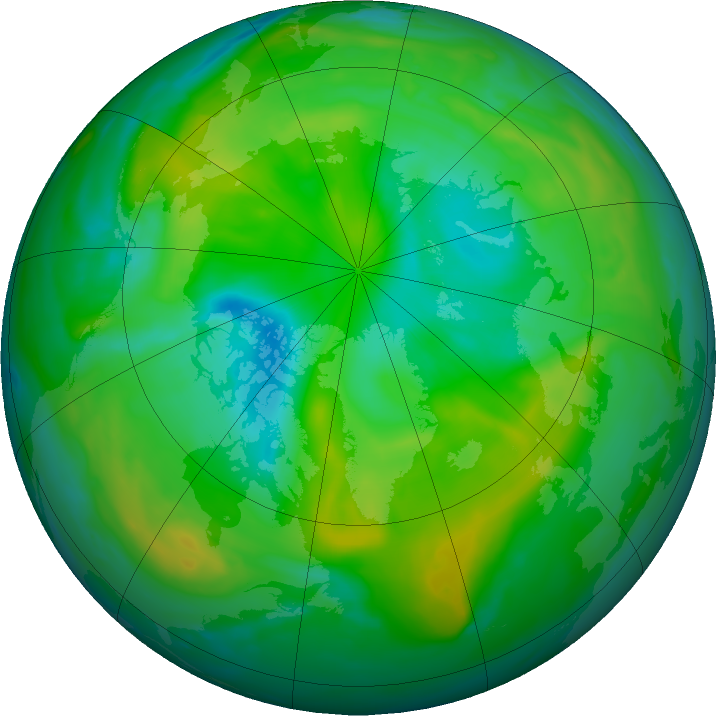 Arctic ozone map for 10 August 2024